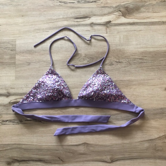Purple Sequin Victoria’s Secret Bathing Suit Top - Picture 3 of 5